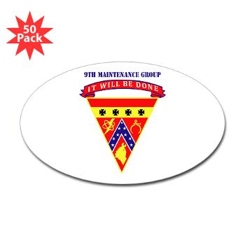 9MAING - M01 - 01 - 9th Maintenance Group with text - Sticker (Oval 50 pk)