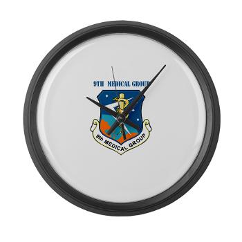 9MG - M01 - 03 - 9th Medical Group With Text - Large Wall Clock