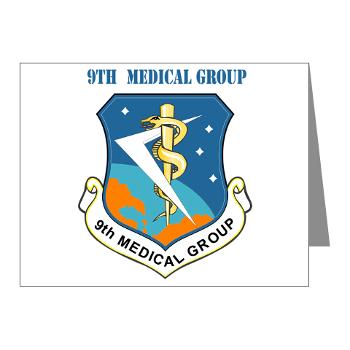9MG - M01 - 02 - 9th Medical Group With Text - Note Cards (Pk of 20)