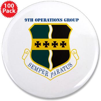 9OG - M01 - 01 - 9th Operations Group with Text - 3.5" Button (100 pack) - Click Image to Close