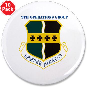 9OG - M01 - 01 - 9th Operations Group with Text - 3.5" Button (10 pack) - Click Image to Close