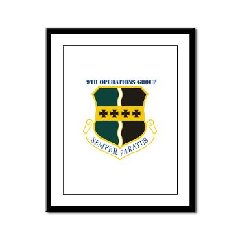 9OG - M01 - 02 - 9th Operations Group with Text - Framed Panel Print
