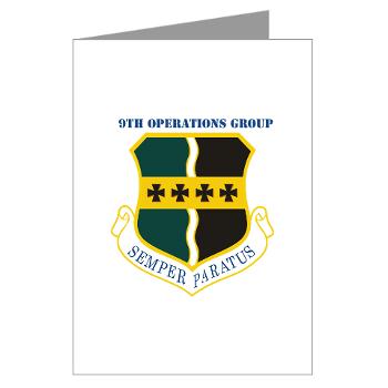 9OG - M01 - 02 - 9th Operations Group with Text - Greeting Cards (Pk of 10)