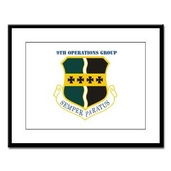 9OG - M01 - 02 - 9th Operations Group with Text - Large Framed Print
