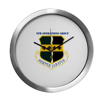 9OG - M01 - 03 - 9th Operations Group with Text - Modern Wall Clock