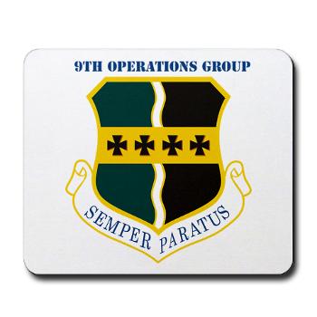 9OG - M01 - 03 - 9th Operations Group with Text - Mousepad