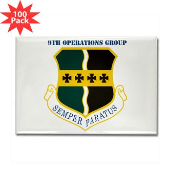 9OG - M01 - 01 - 9th Operations Group with Text - Rectangle Magnet (100 pack) - Click Image to Close