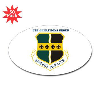 9OG - M01 - 01 - 9th Operations Group with Text - Sticker (Oval 50 pk) - Click Image to Close