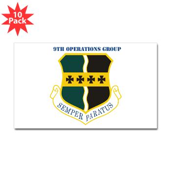 9OG - M01 - 01 - 9th Operations Group with Text - Sticker (Rectangle 10 pk) - Click Image to Close