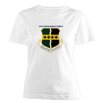 9OG - A01 - 04 - 9th Operations Group with Text - Women's V-Neck T-Shirt