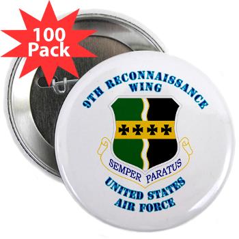 9RW - M01 - 01 - 9th Reconnassiance Wing with Text - 2.25" Button (100 pack)
