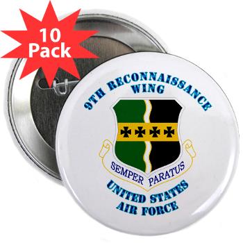 9RW - M01 - 01 - 9th Reconnassiance Wing with Text - 2.25" Button (10 pack)
