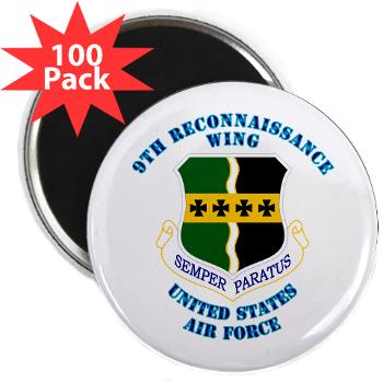 9RW - M01 - 01 - 9th Reconnassiance Wing with Text - 2.25" Magnet (100 pack)