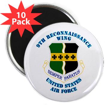 9RW - M01 - 01 - 9th Reconnassiance Wing with Text - 2.25" Magnet (10 pack)