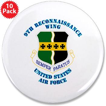 9RW - M01 - 01 - 9th Reconnassiance Wing with Text - 3.5" Button (10 pack)