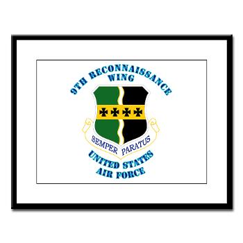 9RW - M01 - 02 - 9th Reconnassiance Wing with Text - Large Framed Print