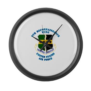9RW - M01 - 03 - 9th Reconnassiance Wing with Text - Large Wall Clock