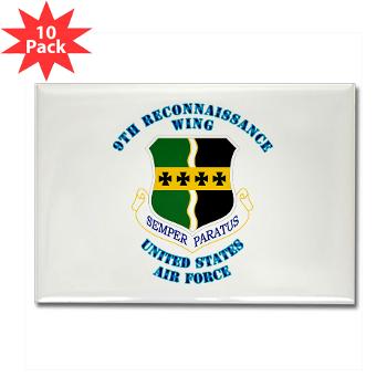 9RW - M01 - 01 - 9th Reconnassiance Wing with Text - Rectangle Magnet (10 pack)