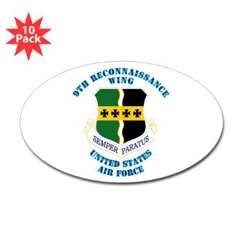9RW - M01 - 01 - 9th Reconnassiance Wing with Text - Sticker (Oval 10 pk)