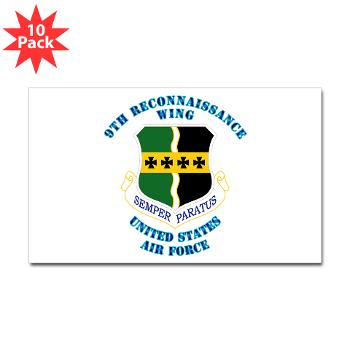 9RW - M01 - 01 - 9th Reconnassiance Wing with Text - Sticker (Rectangle 10 pk)