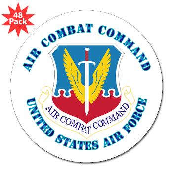 ACC - M01 - 01 - Air Combat Command with Text - 3" Lapel Sticker (48 pk)