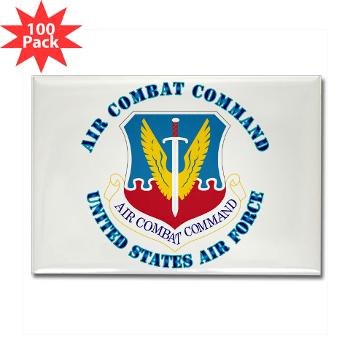 ACC - M01 - 01 - Air Combat Command with Text - Rectangle Magnet (100 pack)