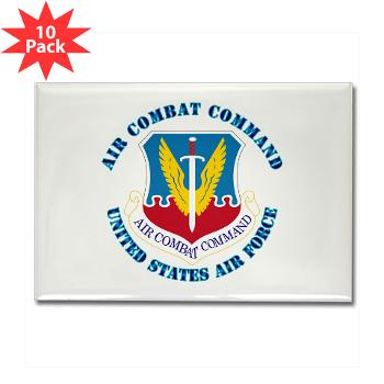 ACC - M01 - 01 - Air Combat Command with Text - Rectangle Magnet (10 pack)