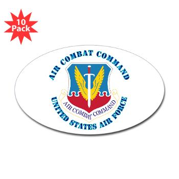 ACC - M01 - 01 - Air Combat Command with Text - Sticker (Oval 10 pk)