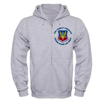 ACC - A01 - 03 - Air Combat Command with Text - Zip Hoodie