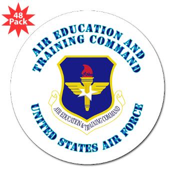 AETC - M01 - 01 - Air Education and Training Command with Text - 3" Lapel Sticker (48 pk)