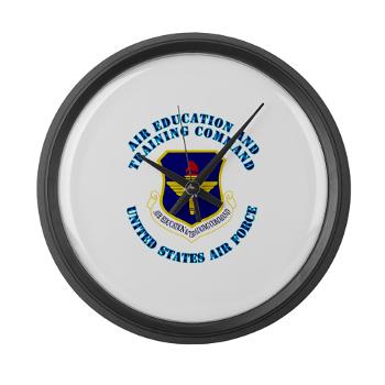 AETC - M01 - 03 - Air Education and Training Command with Text - Large Wall Clock