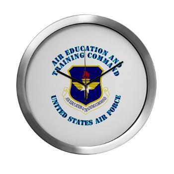 AETC - M01 - 03 - Air Education and Training Command with Text - Modern Wall Clock