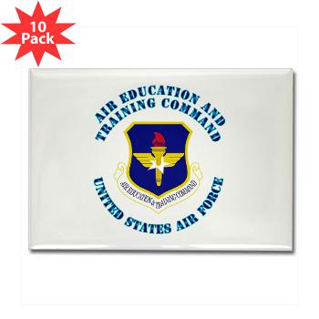 AETC - M01 - 01 - Air Education and Training Command with Text - Rectangle Magnet (10 pack)
