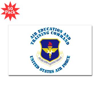AETC - M01 - 01 - Air Education and Training Command with Text - Sticker (Rectangle 50 pk)