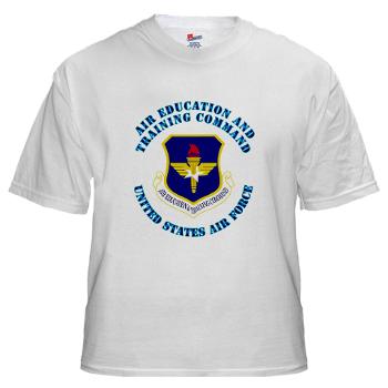 AETC - A01 - 04 - Air Education and Training Command with Text - White t-Shirt