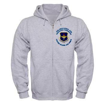 AETC - A01 - 03 - Air Education and Training Command with Text - Zip Hoodie
