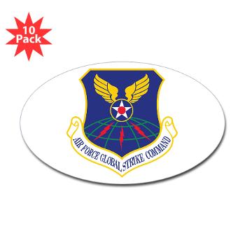 AFGSC - M01 - 01 - Air Force Global Strike Command - Sticker (Oval 10 pk)