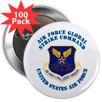 AFGSC - M01 - 01 - Air Force Global Strike Command with Text - 2.25" Button (100 pack)