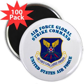 AFGSC - M01 - 01 - Air Force Global Strike Command with Text - 2.25" Magnet (100 pack)