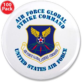 AFGSC - M01 - 01 - Air Force Global Strike Command with Text - 3.5" Button (100 pack)
