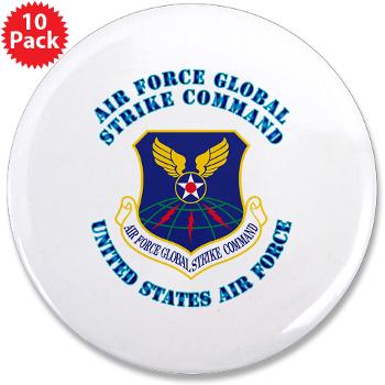 AFGSC - M01 - 01 - Air Force Global Strike Command with Text - 3.5" Button (10 pack)