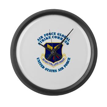 AFGSC - M01 - 03 - Air Force Global Strike Command with Text - Large Wall Clock