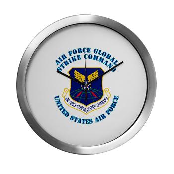 AFGSC - M01 - 03 - Air Force Global Strike Command with Text - Modern Wall Clock