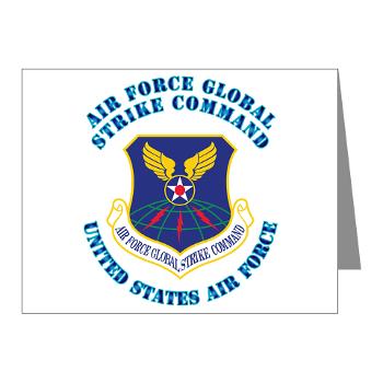 AFGSC - M01 - 02 - Air Force Global Strike Command with Text - Note Cards (Pk of 20)