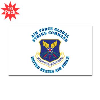 AFGSC - M01 - 01 - Air Force Global Strike Command with Text - Sticker (Rectangle 10 pk)