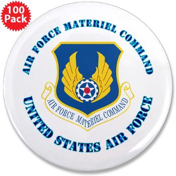AFMC - M01 - 01 - Air Force Materiel Command with Text - 3.5" Button (100 pack)