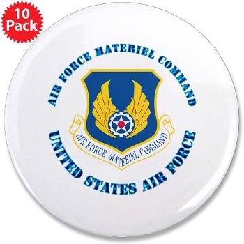 AFMC - M01 - 01 - Air Force Materiel Command with Text - 3.5" Button (10 pack)