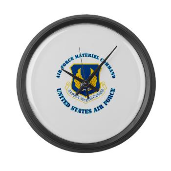 AFMC - M01 - 03 - Air Force Materiel Command with Text - Large Wall Clock