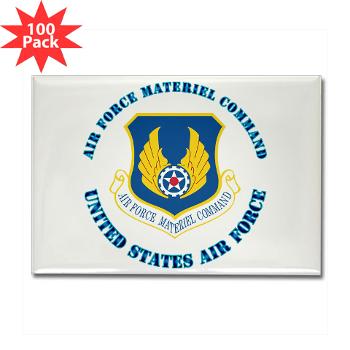 AFMC - M01 - 01 - Air Force Materiel Command with Text - Rectangle Magnet (100 pack)