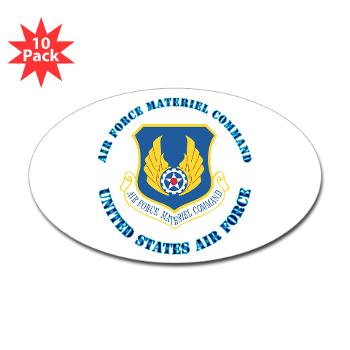 AFMC - M01 - 01 - Air Force Materiel Command with Text - Sticker (Oval 10 pk)